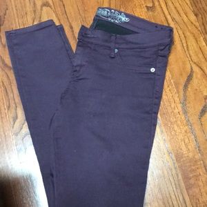 Express jeggings eggplant purple